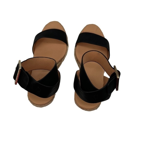 LOFT Black Wedge Espadrille Platform Ankle Strap Sandals Size 7 Women's - Picture 5 of 10